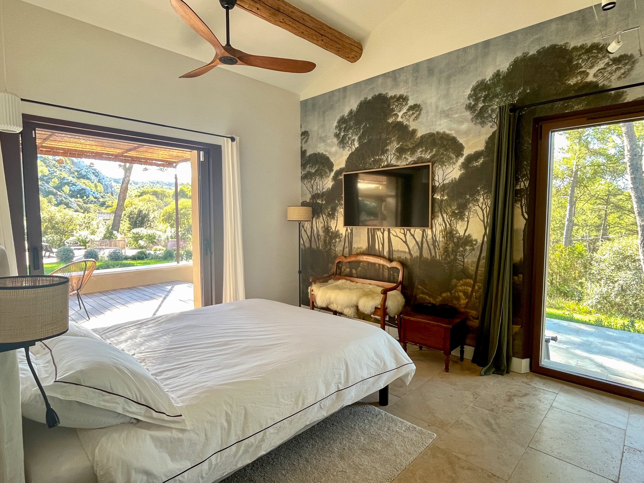 Chambre du Mas de Rampale maison provence
